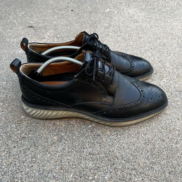 ECCO Black ST.1 Hybrid Wingtip Derby Shoes Men's Size EU46 12-12.5 US Business - Picture 4 of 11